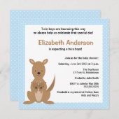 Niedliche Känguru-Baby-Duschen-Einladung - Einladung (Vorne/Hinten)