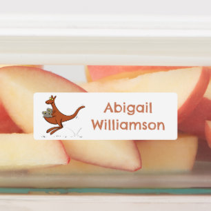 Niedliche Känguru und koalas Cartoon personalisier Etiketten