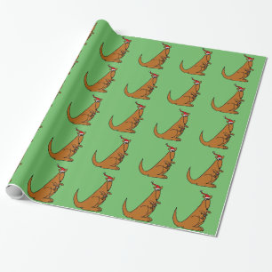 Niedliche Känguru-Weihnachtskunst Geschenkpapier