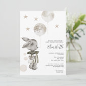 Niedliche Kaninchen-Babydusche Einladung (Stehend Vorderseite)