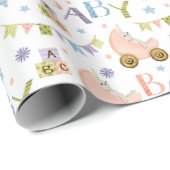 Niedliche Kaninchen-Babydusche Geschenkpapier (Rolleneckpunkt)