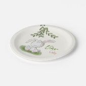 Niedliche Kaninchen-Babydusche Pappteller (Schrägansicht)