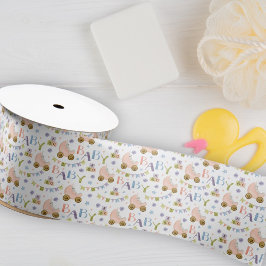 Niedliche Kaninchen-Babydusche Satinband