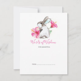 Niedliche Kaninchen Babyduschenratgeber Karten