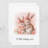 Niedliche Kaninchen Einladung (Vorne/Hinten)