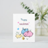 Niedliche Kaninchen Feiertagskarte (Stehend Vorderseite)