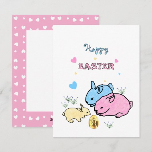 Niedliche Kaninchen Feiertagskarte (Vorne/Hinten)