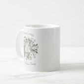 Niedliche Kaninchen im blumigen Winterkranz Kaffeetasse (Vorderseite Links)