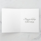 Niedliche Kaninchen im blumigen Winterkranz Karte (Innenseite)