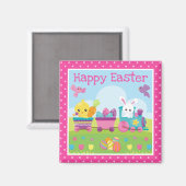 Niedliche Kaninchen-, Küken- und Schokoladeneier O Magnet (Vorderseite/Rückseite)