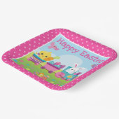 Niedliche Kaninchen-, Küken- und Schokoladeneier O Pappteller (Gewinkelt)