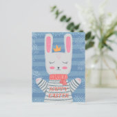 Niedliche Kaninchen-Kunst Postkarte (Stehend Vorderseite)