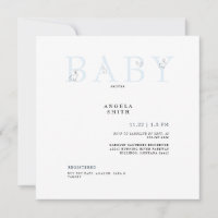 Niedliche Kaninchen Light Blue Gingham Baby Shower