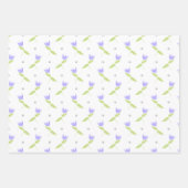 Niedliche Kaninchen Purple Blumen Geschenkpapier Set (Vorderseite 3)