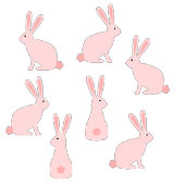 Niedliche Kaninchen Rosa Personalisiert Kleinkind T-shirt