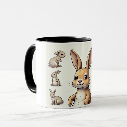 Niedliche Kaninchen Tasse, die Kinder Liebe Tasse (Vorderseite Links)