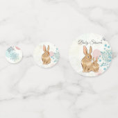 Niedliche Kaninchen und Blume Frühjahrsdusche Konfetti (Rückseiten)