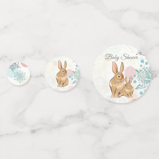 Niedliche Kaninchen und Blume Frühjahrsdusche Konfetti (Rückseiten)