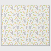 Niedliche Kaninchen und Karotten - Ostergeschenk Geschenkpapier (Flach)