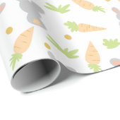 Niedliche Kaninchen und Karotten - Ostergeschenk Geschenkpapier (Rolleneckpunkt)
