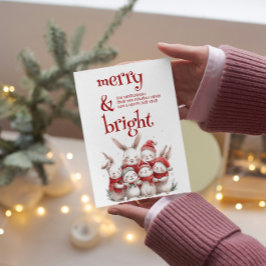 Niedliche Kaninchen und Winter Merry und Helle Feiertagskarte
