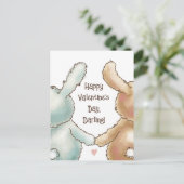 Niedliche Kaninchen Valentine Postkarte (Stehend Vorderseite)