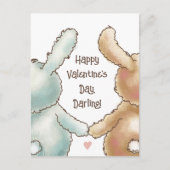Niedliche Kaninchen Valentine Postkarte (Vorderseite)