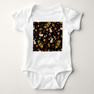 Niedliche Kaninchen: Wasserfarben, handGezeichnet Baby Strampler