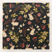 Niedliche Kaninchen: Wasserfarben, handGezeichnet  Glasuntersetzer (Vorderseite)