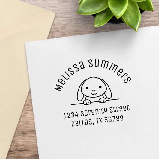 Niedliche Kaninchenaufschrift Gummistempel
