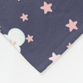 Niedliche Kaninchenbänder auf dem Mond mit Wolken, Fleecedecke (Ecke)