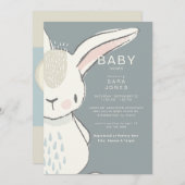 Niedliche Kaninchendusche Einladung (Vorne/Hinten)