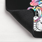 Niedliche Kaninchenfront Gefärbte Krawatte Gles Gi Mousepad (Ecke)