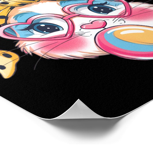 Niedliche Kaninchenfront Gefärbte Krawatte Gles Gi Poster (Ecke)