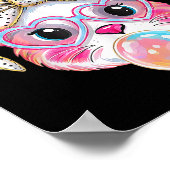 Niedliche Kaninchenfront Gefärbte Krawatte Gles Gi Poster (Ecke)