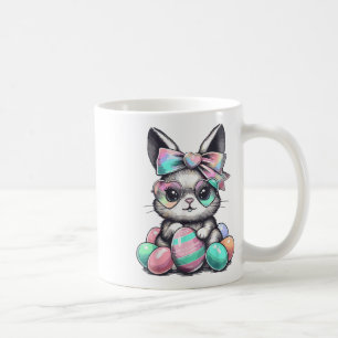 Niedliche Kaninchenfront Gefärbte Krawatte Gletsch Kaffeetasse