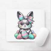 Niedliche Kaninchenfront Gefärbte Krawatte Gletsch Mousepad (Mit Mouse)