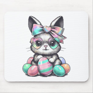 Niedliche Kaninchenfront Gefärbte Krawatte Gletsch Mousepad