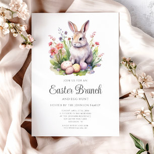 Niedliche Kaninchenjagd und Osterbrunch Einladung