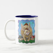 Niedliche Kaninchenköpfe und Schwänze Zweifarbige Tasse (Links)