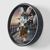 Niedliche Kaninchenlaufuhr Uhr (Winkel)