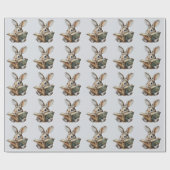 Niedliche Kaninchenlesekinder Geschenkpapier (Flach)