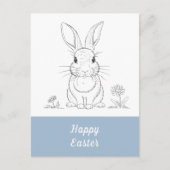Niedliche Kaninchenlinie Art - Happy Easter Postkarte (Vorderseite)