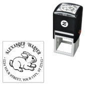 Niedliche Kaninchenlinie Art Name Rücksendeadresse Permastempel (Beispiel)