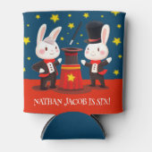 Niedliche Kaninchenmagier auf Bühne Magischer Gebu Dosenkühler (Vorderseite)