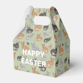 Niedliche Kaninchenmuster neutrale Farben glücklic Geschenkschachtel (Rückseite)