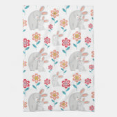 Niedliche Kaninchenmutter und Hase, Muster der Blu Geschirrtuch (Vertikal)