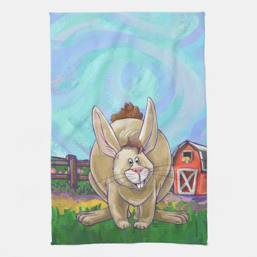 Niedliche Kaninchentierparade Geschirrtuch (Vertikal)