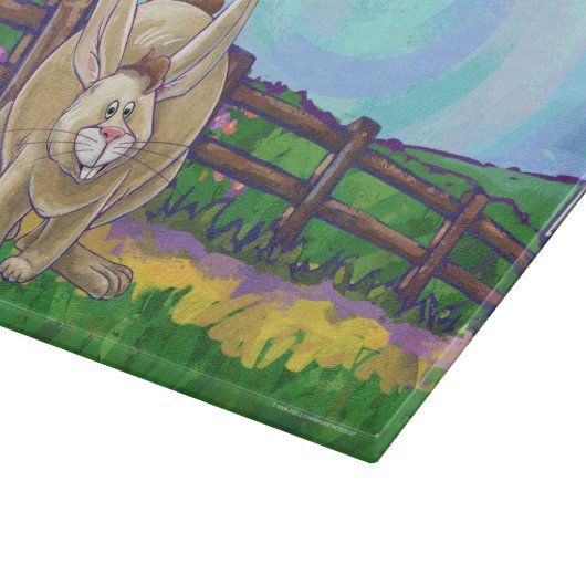 Niedliche Kaninchentierparade Schneidebrett (Ecke)