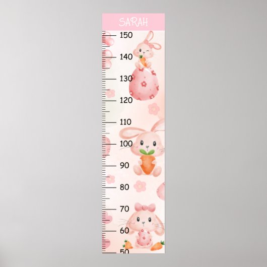 Niedliche Kaninchenwachstumsdiagramme Poster (Vorne)